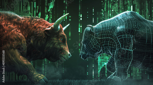 The stock market is like a battleground with green (bull) and red (bear) representing good and bad days. When the market crashes, it can hurt the US economy.