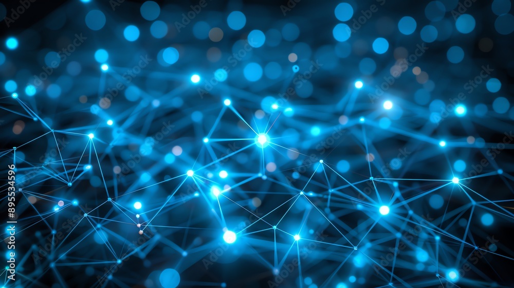 Obraz premium Abstract Blue Network Connection Background.