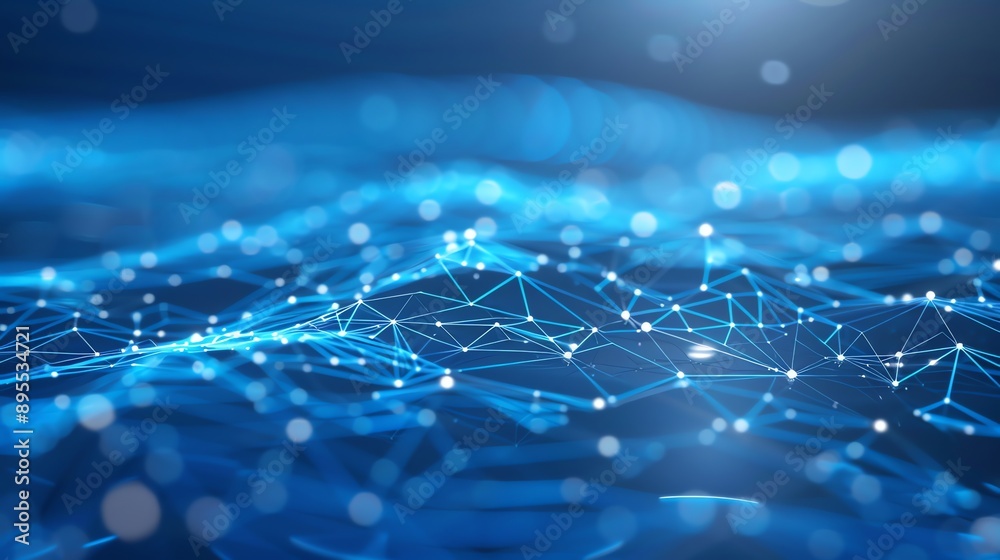 Obraz premium Abstract Blue Technology Background with Network Connections.