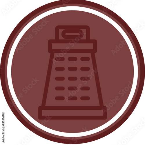 Grater Vector Line Double Circle Maroon
