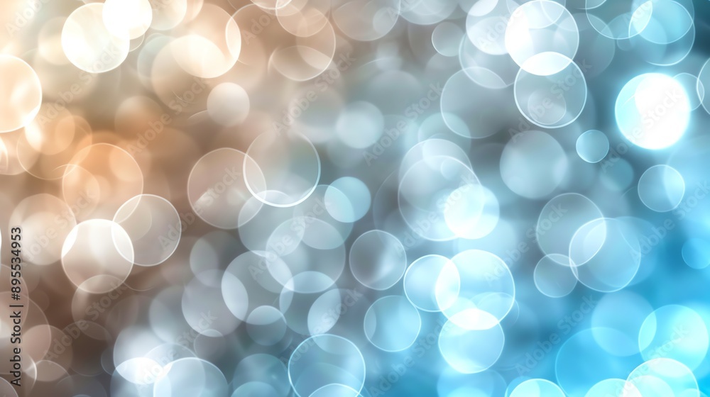Abstract Bokeh Background with Blue and White Circles.