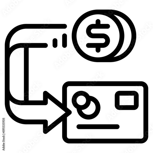 cashback credit card outline icon