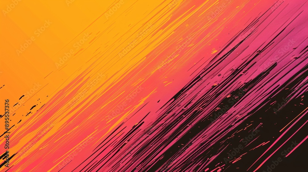 Abstract Diagonal Lines in Orange, Pink and Black Abstract Diagonal Lines in Orange, Pink and Black