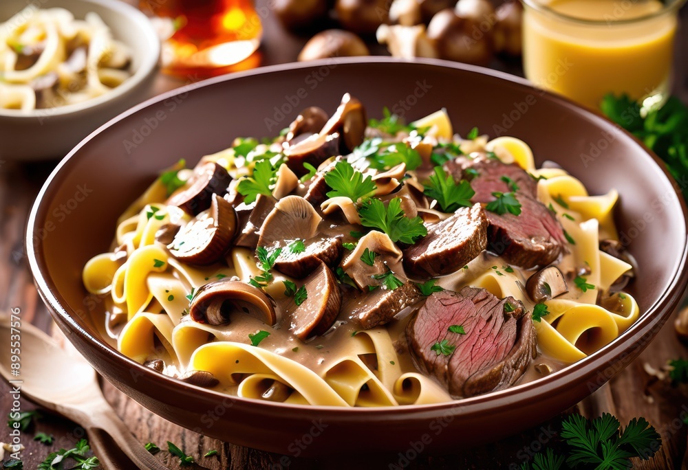 delicious hearty beef stroganoff tender creamy savory mushrooms served over egg noodles comforting meal, sauce, meat, dish, flavor, dinner, recipe, ingredients delicious hearty beef stroganoff tender creamy savory mushrooms served over egg noodles comforting meal, sauce, meat, dish, flavor, dinner, recipe, ingredients