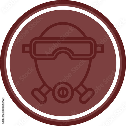 Mask Vector Line Double Circle Maroon