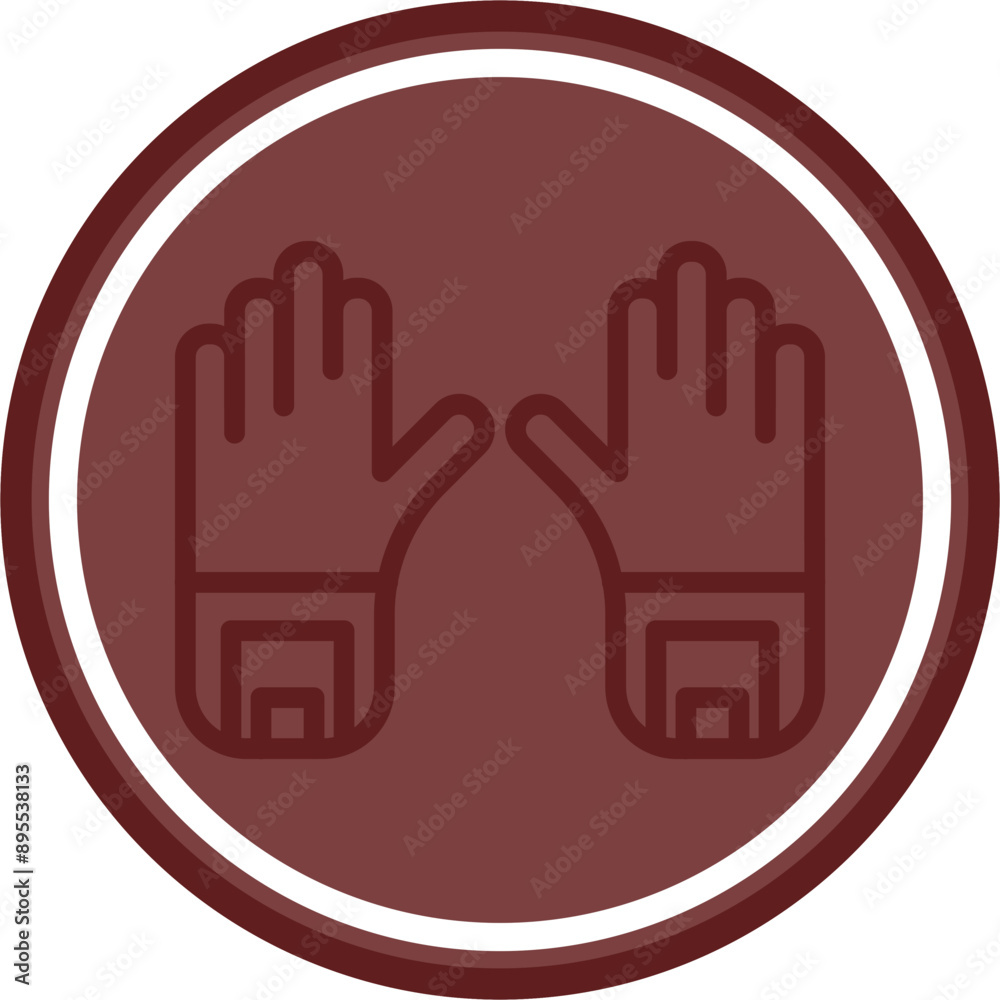 Obraz premium Gloves Vector Line Double Circle Maroon