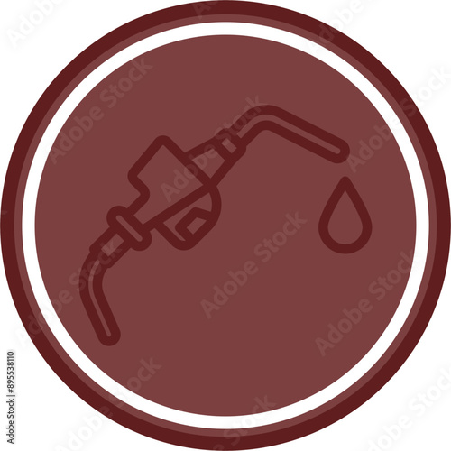Fuel Vector Line Double Circle Maroon