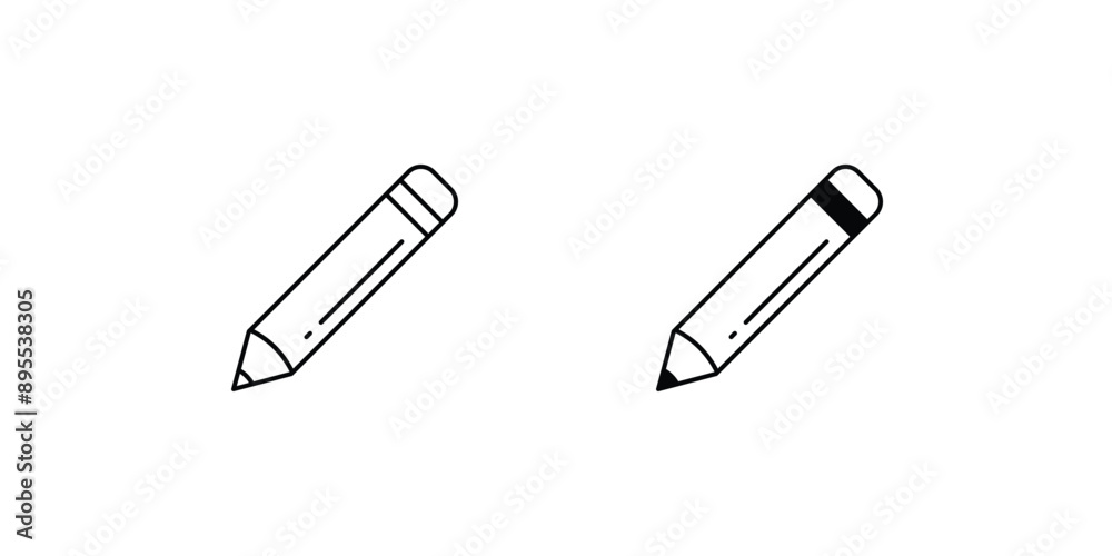 pencil set icon with white background vector stock illustration pencil set icon with white background vector stock illustration