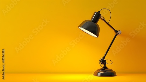 Obraz na płótnie Desk lamp set on yellow with the flashlight w salonie