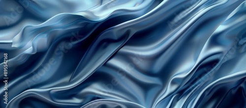 Abstract Blue Silk Fabric Background