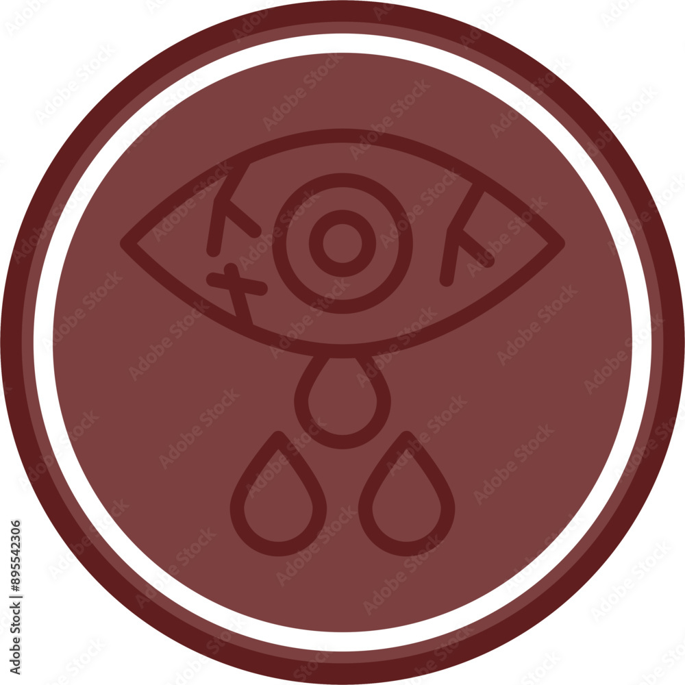 Conjunctivitis Vector Line Double Circle Maroon Conjunctivitis Vector Line Double Circle Maroon