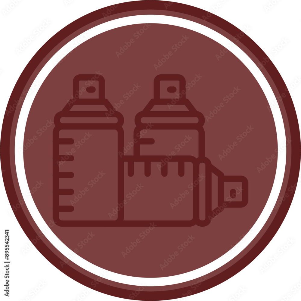 Aerosol Vector Line Double Circle Maroon Aerosol Vector Line Double Circle Maroon