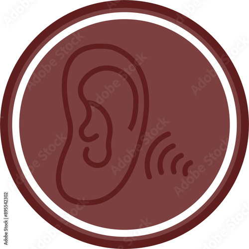 Noise Pollution Vector Line Double Circle Maroon