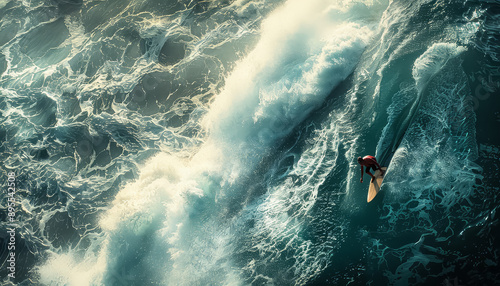 A surfer is riding a wave in the ocean