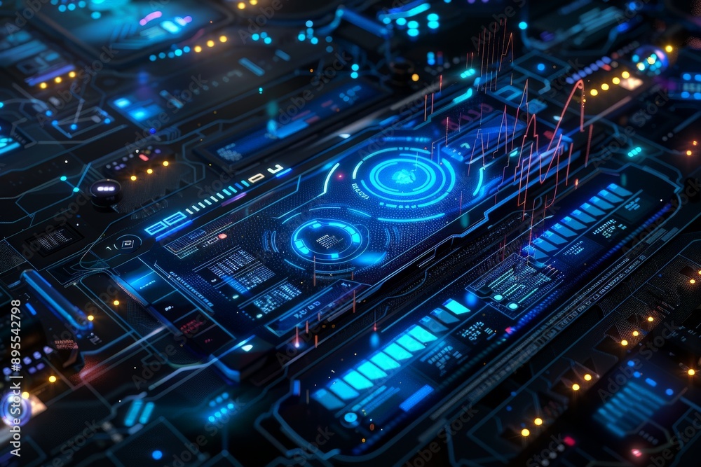 Fototapeta premium Abstract Futuristic Tech Interface