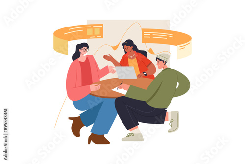 Business Project Manager Teamwork Illustration