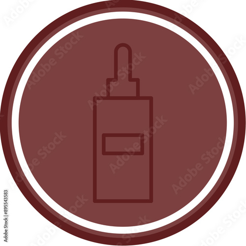 Serums and Essences Vector Line Double Circle Maroon