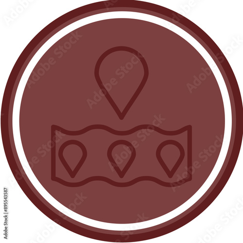 Moisturizing Techniques Vector Line Double Circle Maroon