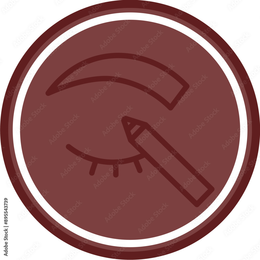 Brow Shaping and Filling Vector Line Double Circle Maroon Brow Shaping and Filling Vector Line Double Circle Maroon