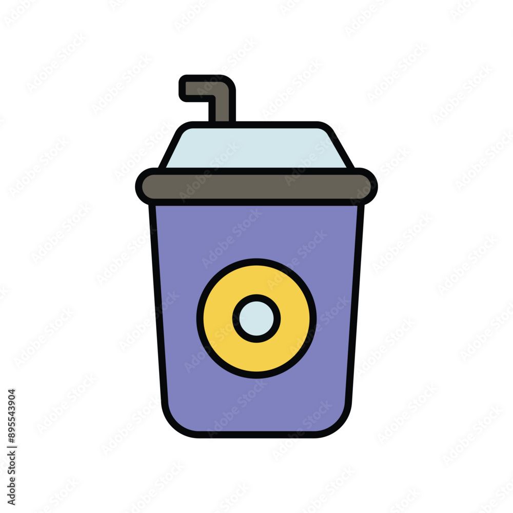 soft drink color line icon with white background vector stock illustration soft drink color line icon with white background vector stock illustration