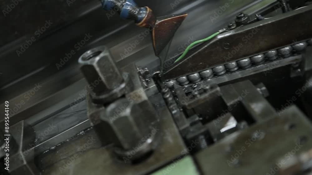 The process of manufacturing parts inside a factory The process of manufacturing parts inside a factory