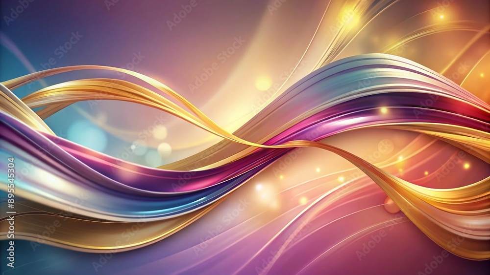 Obraz premium Elegant Background with a Blend of Brushstrokes and Flowing Ribbons, Featuring Smooth Color Transitions and Artistic Details
