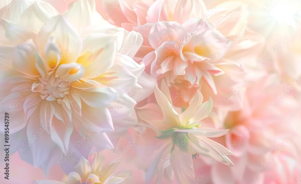Obraz premium primer plano de flor. tonos rosas suaves