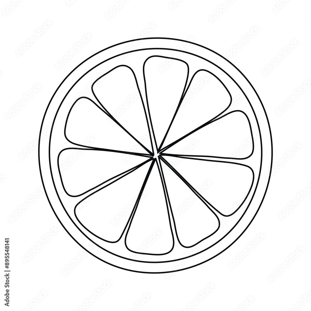 Hand drawn doodle citrus slice isolated on white background Hand drawn doodle citrus slice isolated on white background