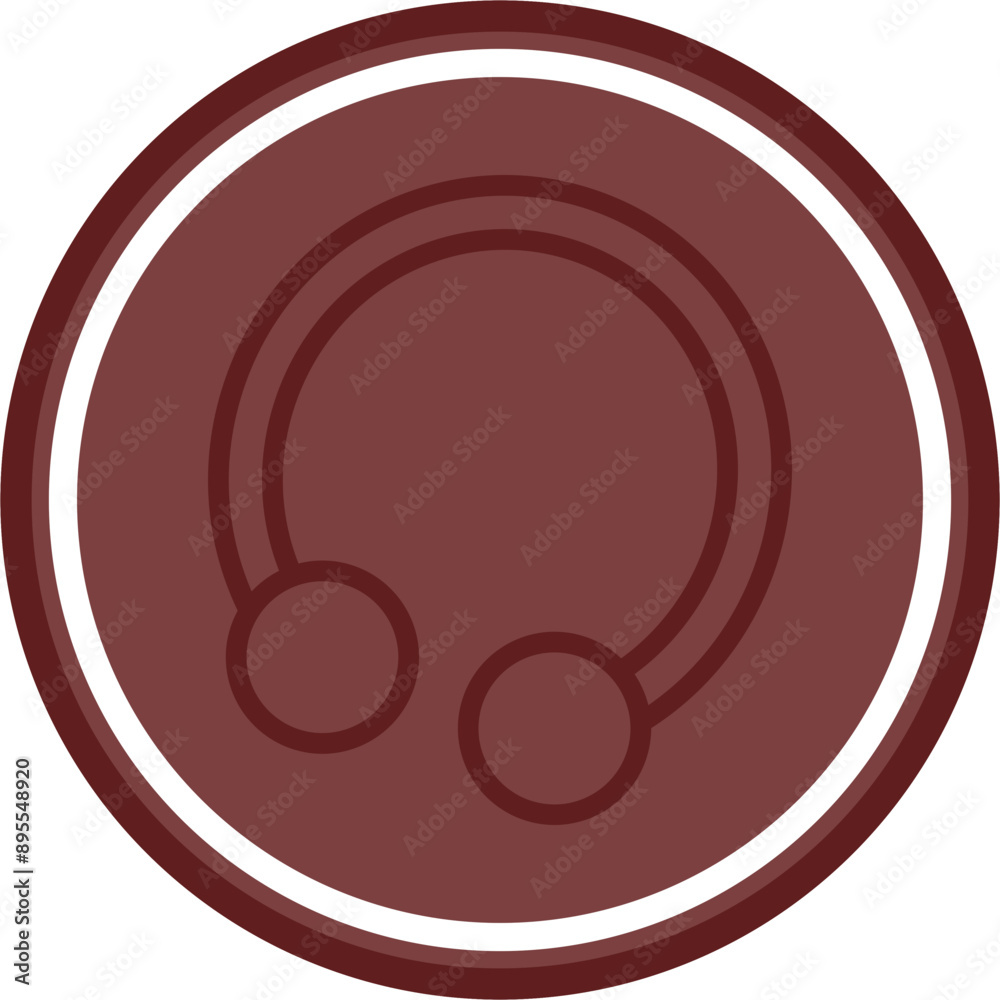 Nose Ring Vector Line Double Circle Maroon Nose Ring Vector Line Double Circle Maroon