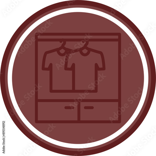 Wardrobe Vector Line Double Circle Maroon