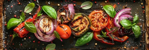 Grilled Vegetables with Herbs and Spices.