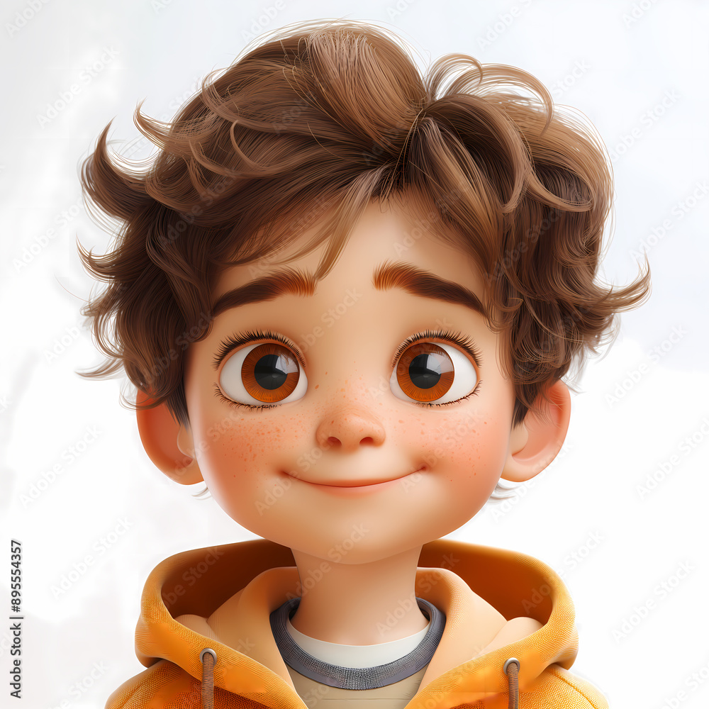 3d portraits of happy people on a white background. Cartoon characters boy and man, vector illustration 3d portraits of happy people on a white background. Cartoon characters boy and man, vector illustration