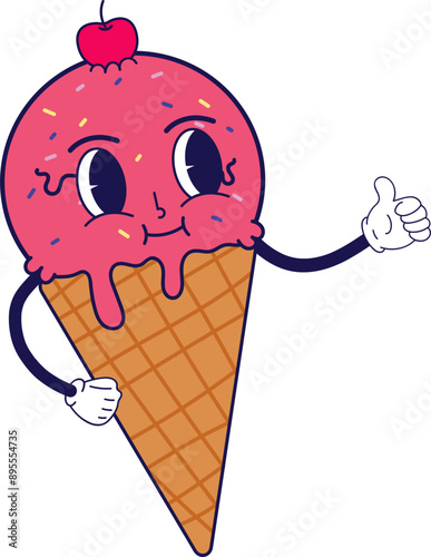 cartoon ice cream 90s illustration