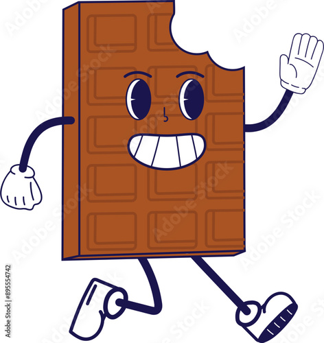 illustration chocolate running 90s style illustration