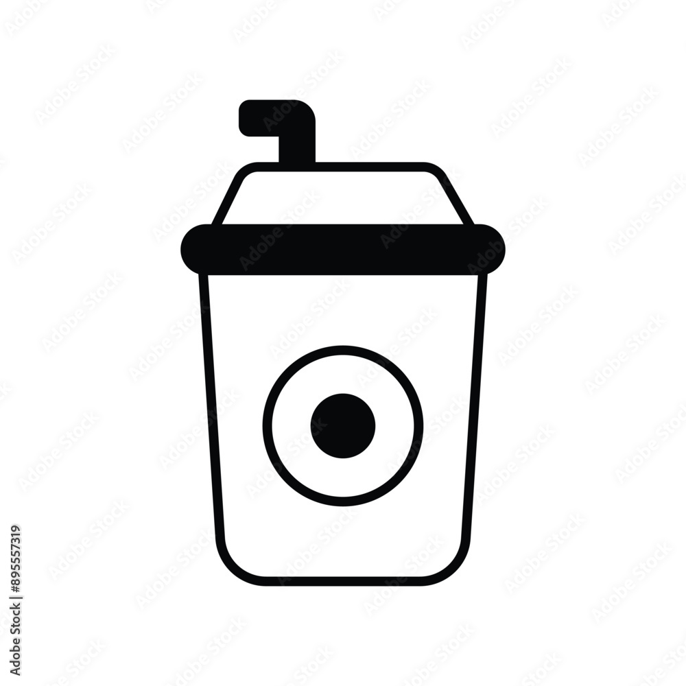 soft drink glyph icon with white background vector stock illustration soft drink glyph icon with white background vector stock illustration