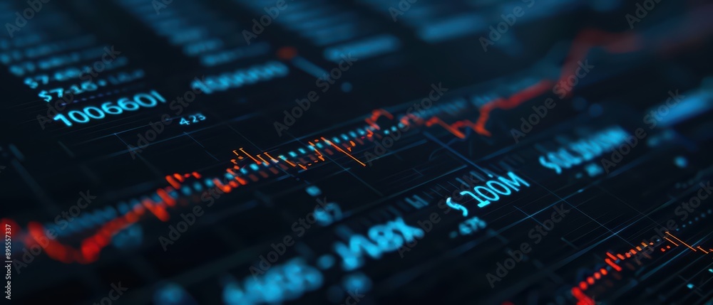 A profit and loss statement is illustrated with ethereal numbers and futuristic graphs in an ultramodern, supernatural scene banner with copy space A profit and loss statement is illustrated with ethereal numbers and futuristic graphs in an ultramodern, supernatural scene banner with copy space