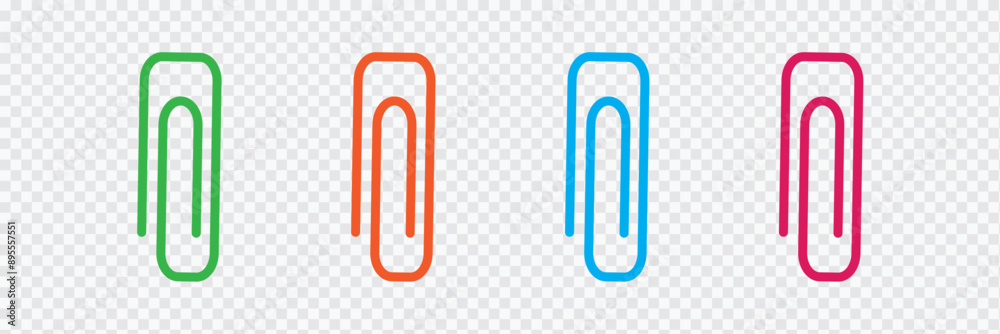 Paper Clip Icon. Attach document symbol button. Office equipment paper clip logo sign. Vector illustration image. EPS 10. Paper Clip Icon. Attach document symbol button. Office equipment paper clip logo sign. Vector illustration image. EPS 10.