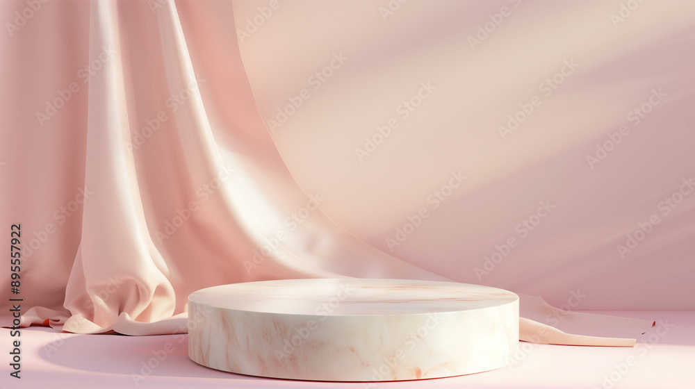 pink podium for skincare or cosmetic display, product photo background pink podium for skincare or cosmetic display, product photo background