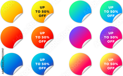 Vibrant sale stickers collection - up to 50% off.