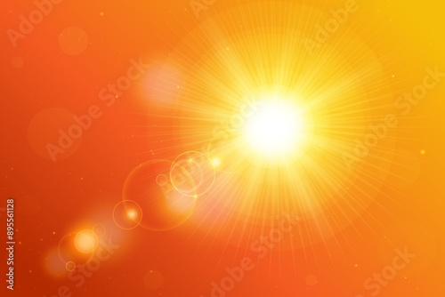 Summer heat wave warning background. Abstract orange sun background