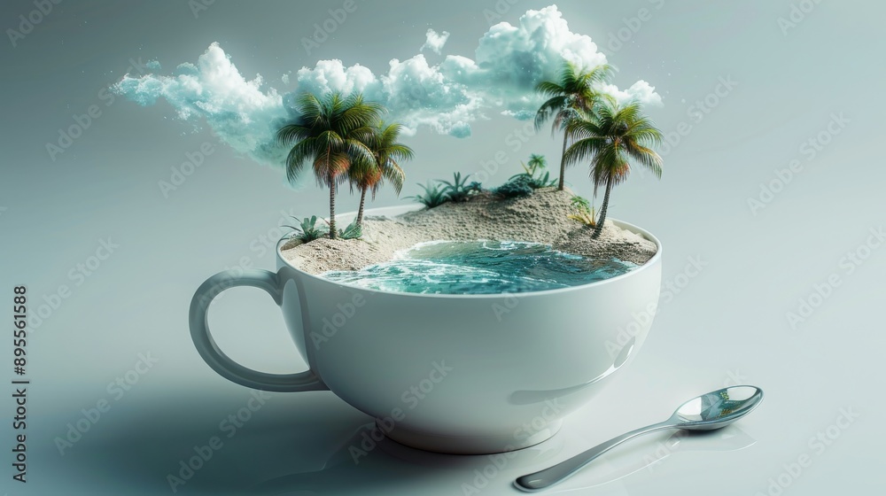 Miniature Tropical Island in a Teacup Miniature Tropical Island in a Teacup