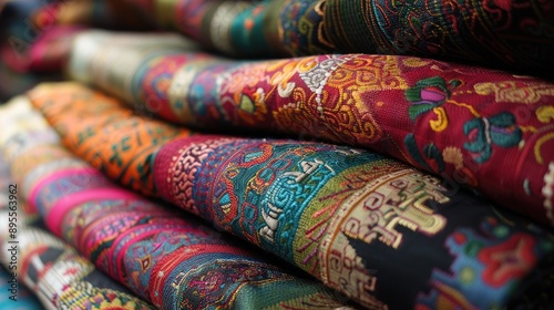 Traditional Bhutanese kira fabric with intricate patterns.