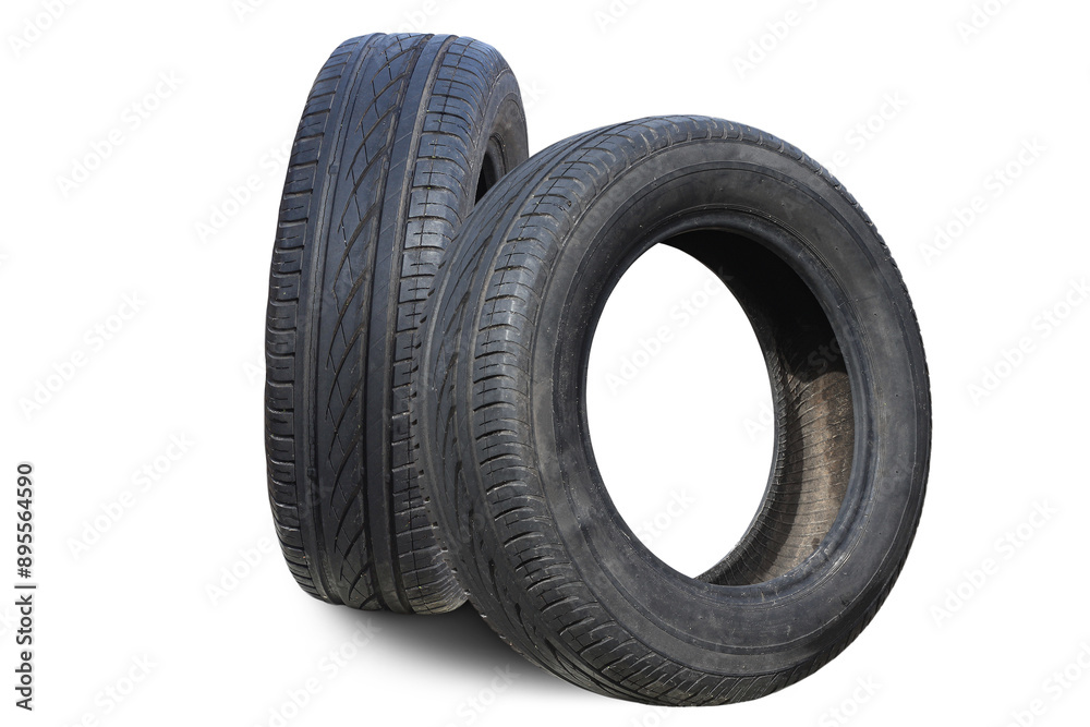 old worn damaged tires isolated on white background old worn damaged tires isolated on white background