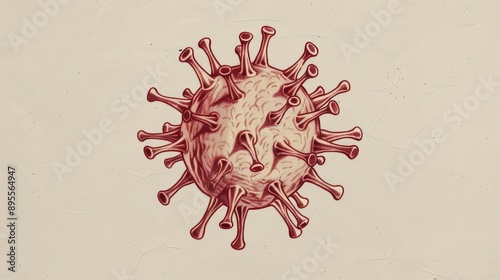 The historical depiction of the Spanish flu virus with vintage illustrations, banner, with copy space photo