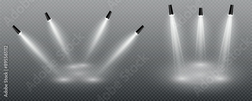 The vector set of light includes a light source, studio lighting, walls, and a PNG. It also includes spotlight lighting and a spotlight PNG. Finally, it includes light beams and a light effect.