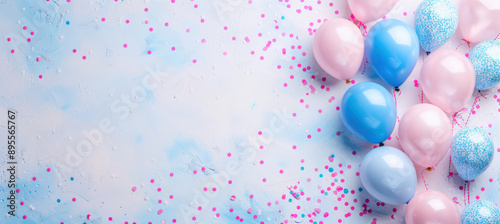 Party Scene with Balloons and Confetti