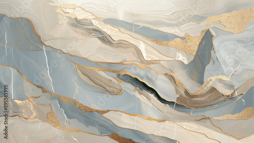 Wallpaper Mural Gray and Light Blue Marble Design Torontodigital.ca