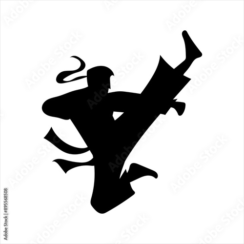 set of karate moves, martial arts karate silhouettes