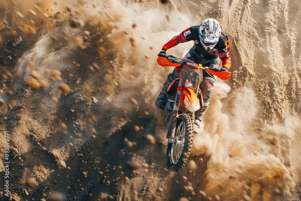 Dirt bike rider, Supercross, Sport concept, nice action of motorcycle jump