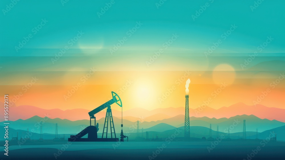 Fototapeta premium Oil fields, cost rise dynamics
